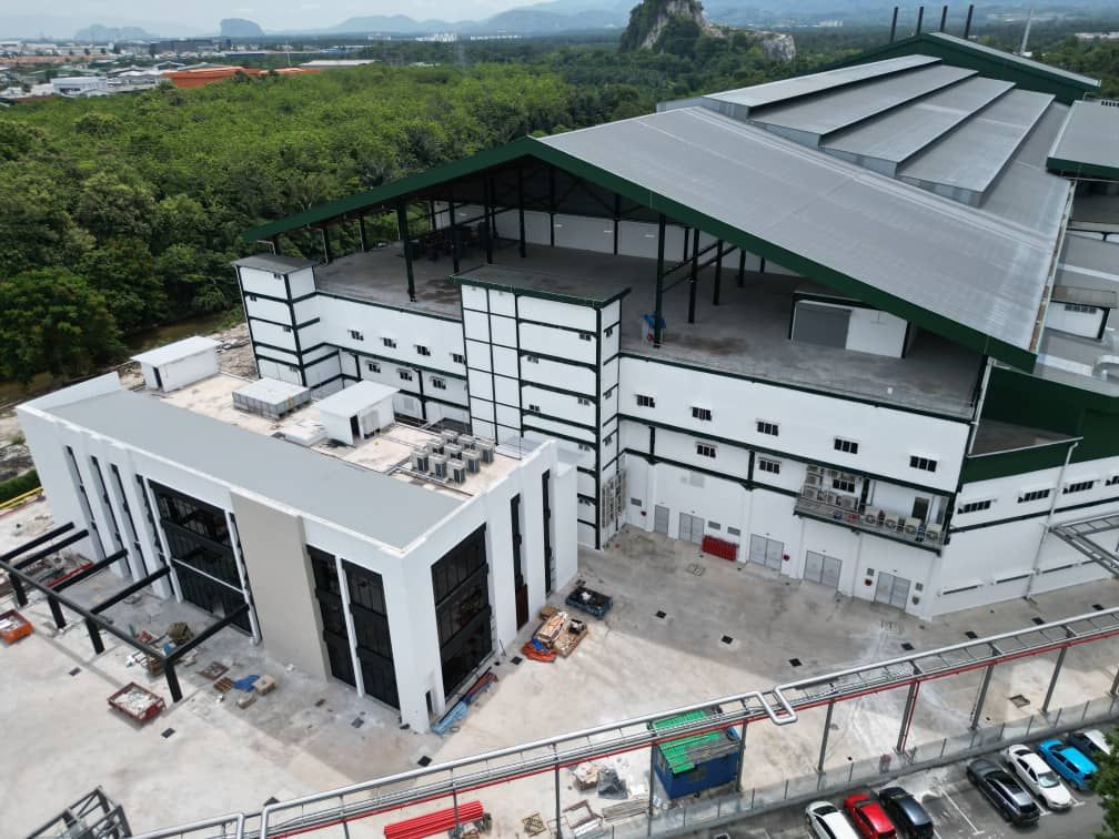 KL Kepong rubber factory building, aerial view
